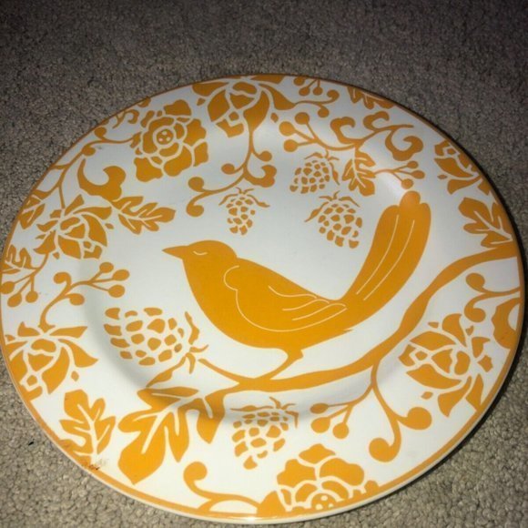 Pier 1 Stoneware Yellow‎ Bird Salad Dessert Plate - Picture 1 of 8